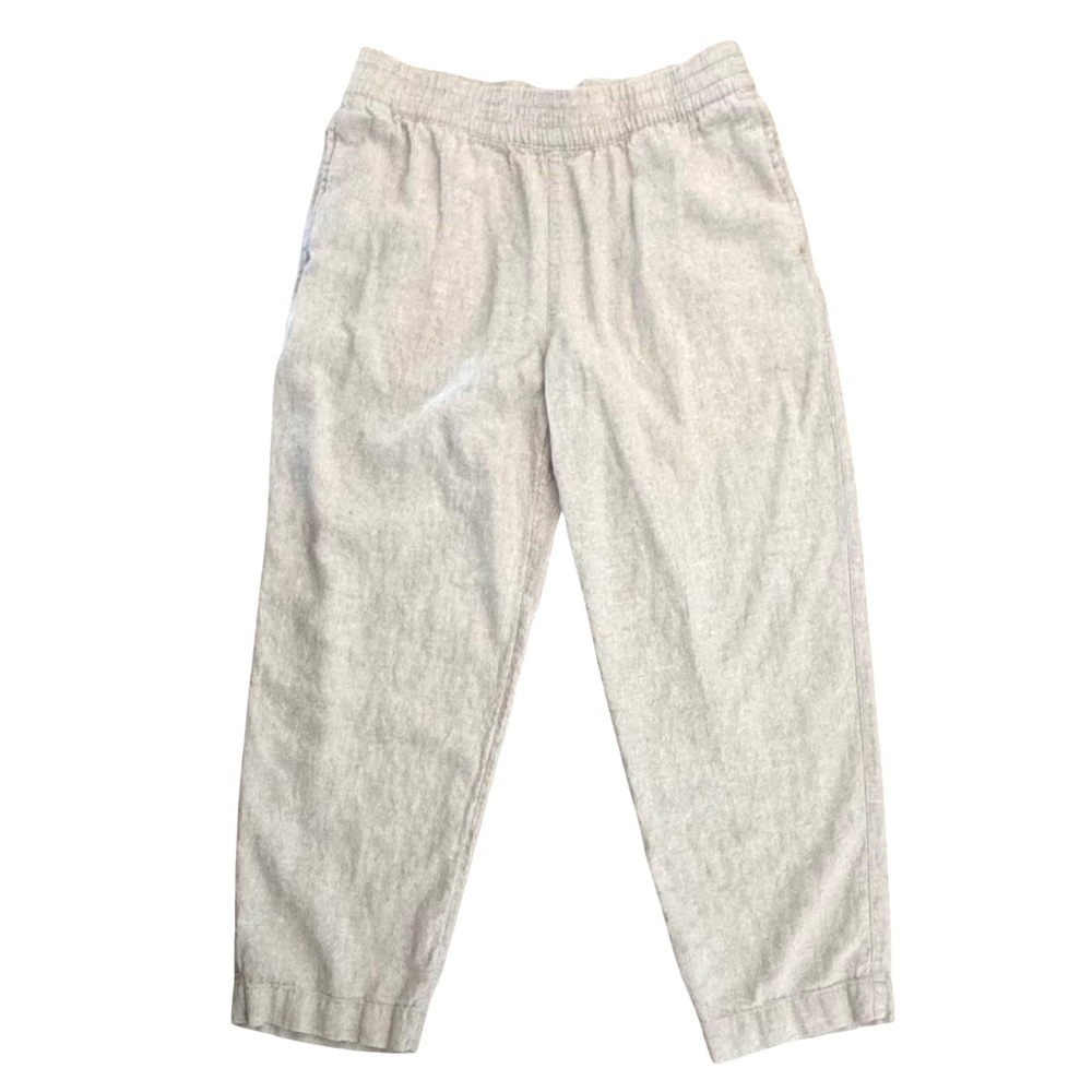 Old Navy Size M High-Rise Comfort Waistband Straight Natural Linen Cropped Pants - Picture 2 of 7